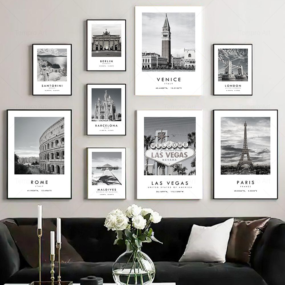Black White City Travel Photog - Star Map Poster reseña y precio