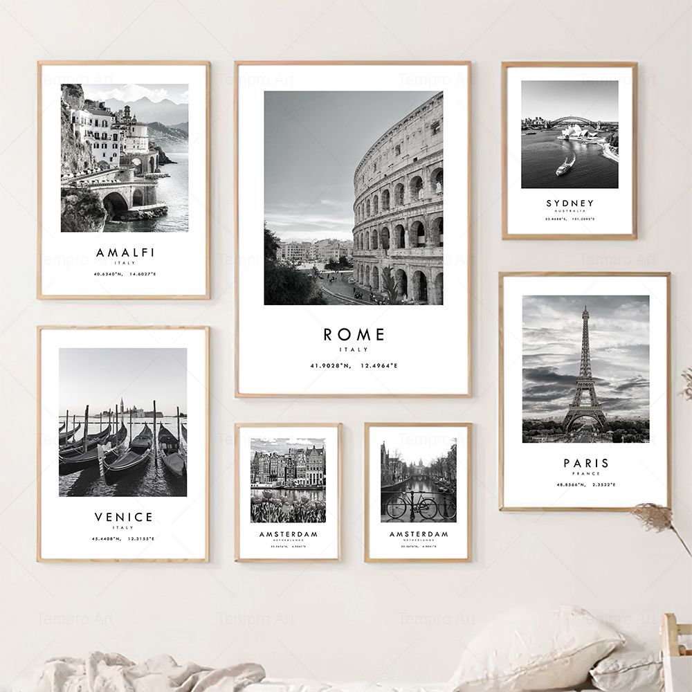 Black White City Travel Photog - Star Map Poster reseña y precio