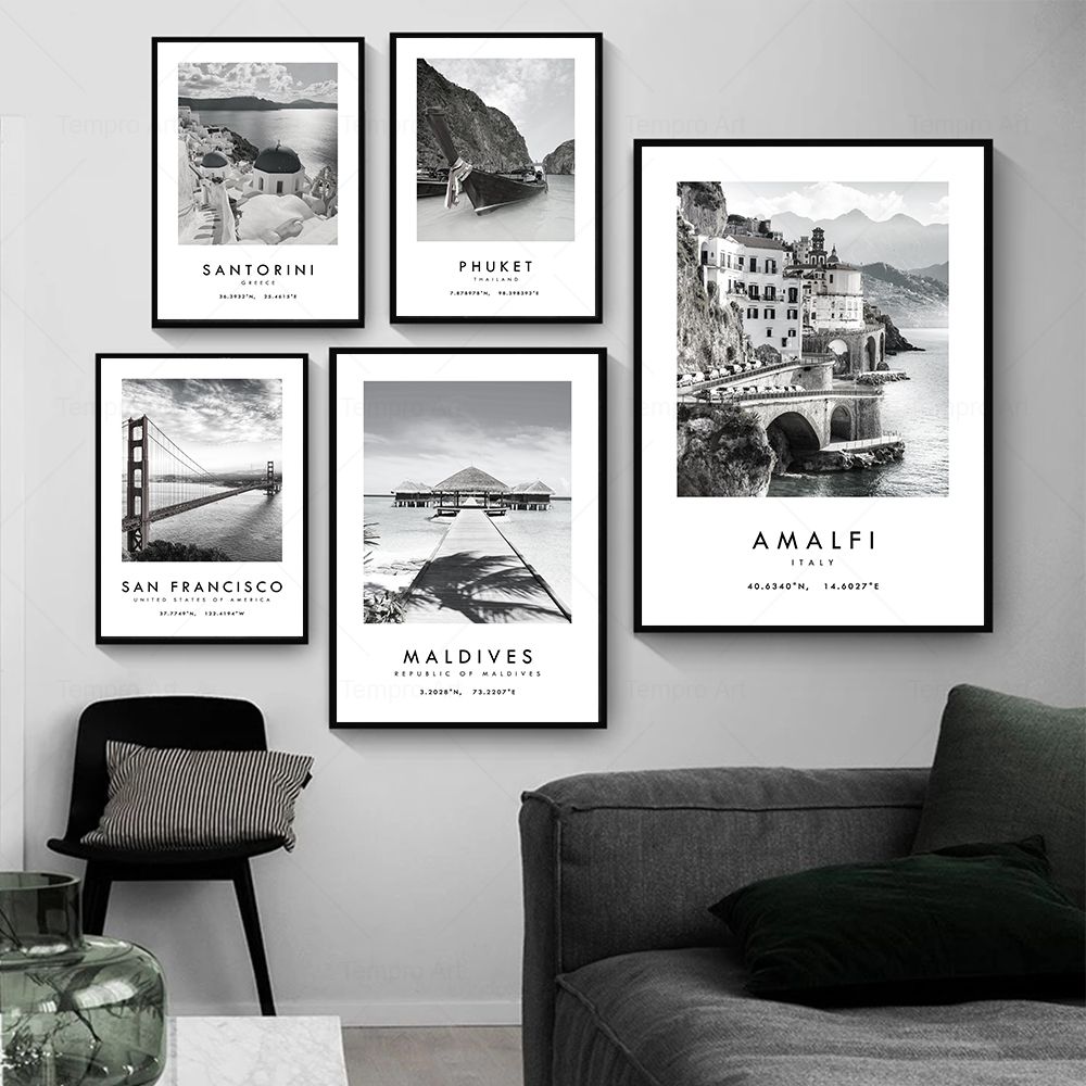 Black White City Travel Photog - Star Map Poster reseña y precio