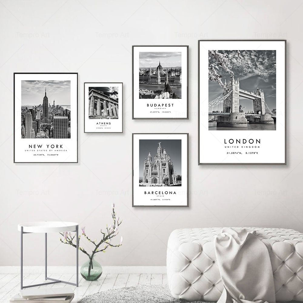 Black White City Travel Photog - Star Map Poster reseña y precio