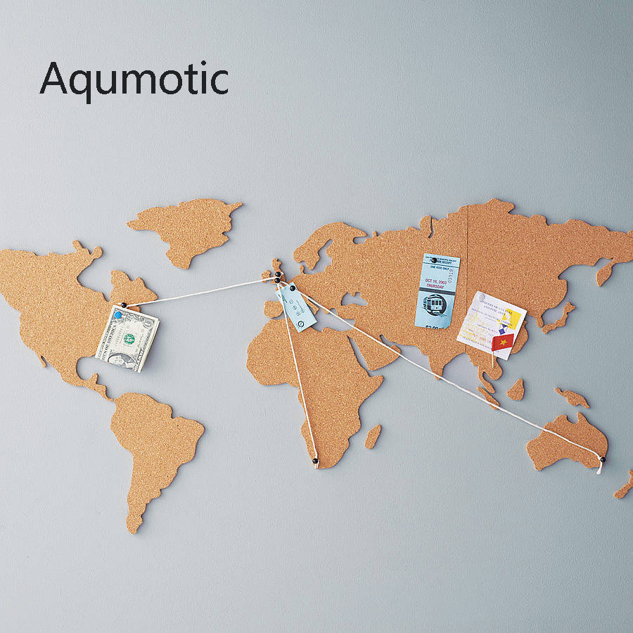 Aqumotic Cork World Map Travel - Star Map Poster reseña y precio