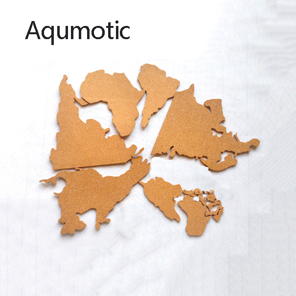 Aqumotic Cork World Map Travel - Star Map Poster reseña y precio