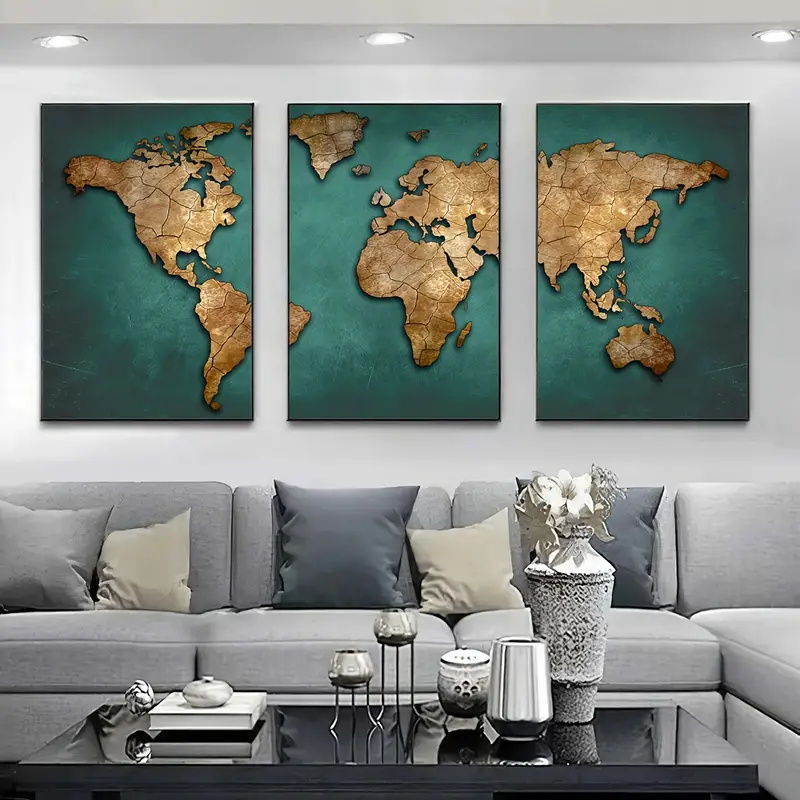 Retro World Map 3pcs/set Canva - Star Map Poster reseña y precio