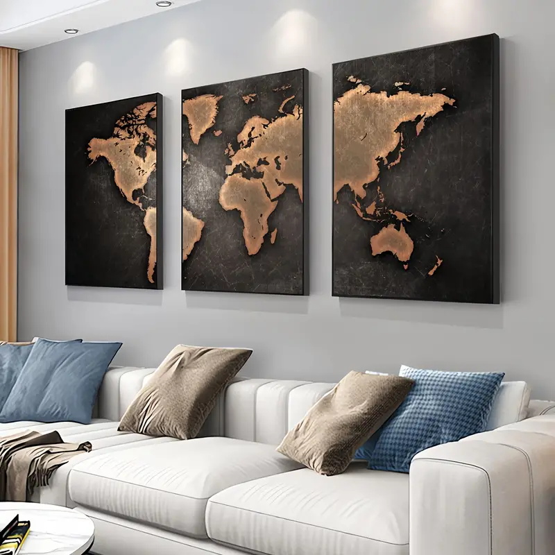 Retro World Map 3pcs/set Canva - Star Map Poster reseña y precio
