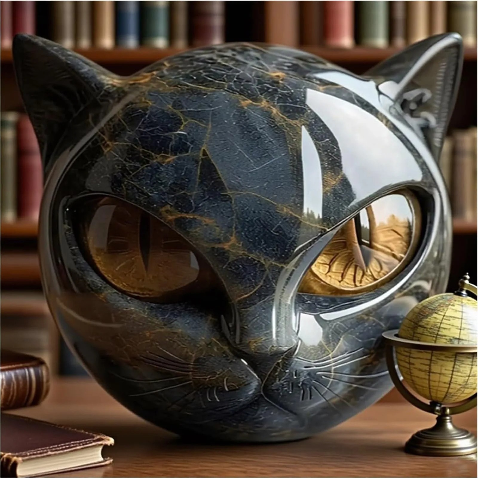 Decorative Black Cat Stone Fig - Newton Cradle Large reseña y precio
