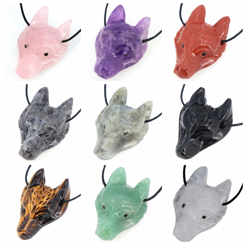 40mm Wolf Head Stone Pendant N - Science Nature reseña y precio