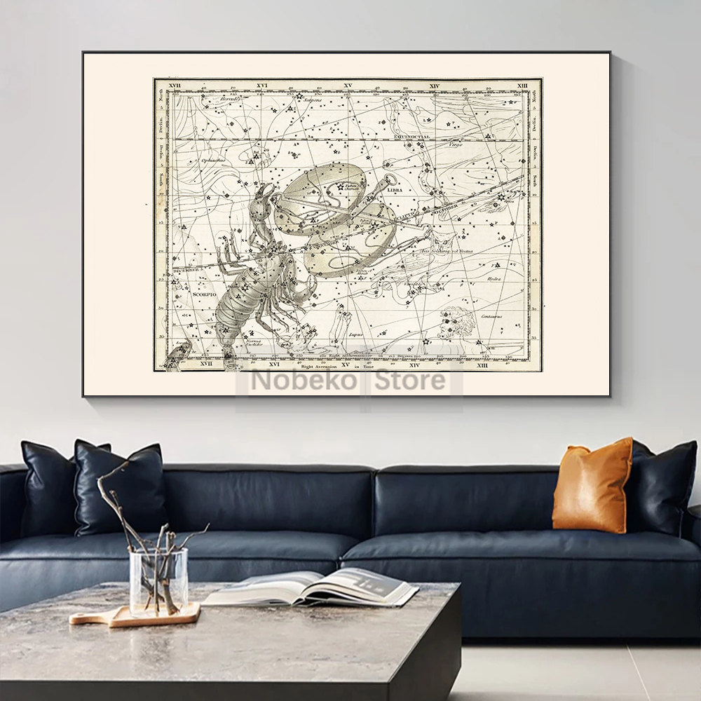 Zodiac Map Astrology Map Poste - Star Map Poster reseña y precio