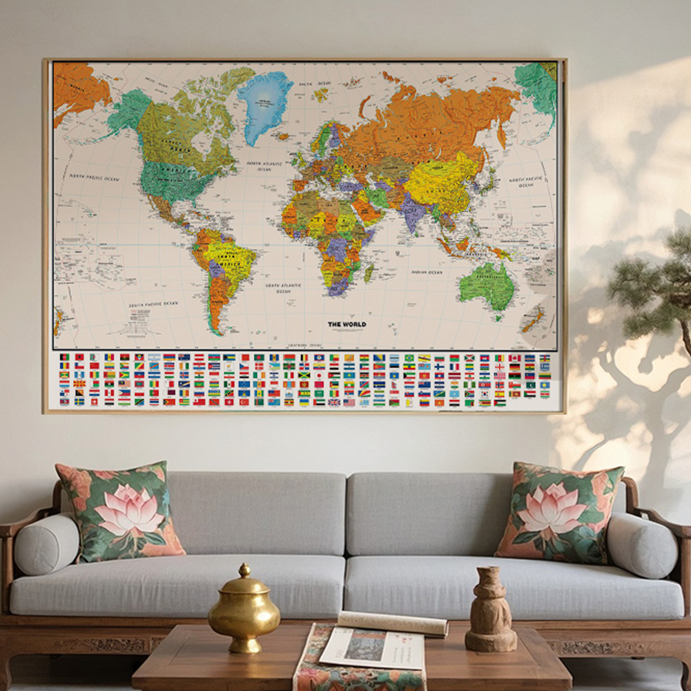 100*70cm World Map Classic Edi - Star Map Poster reseña y precio