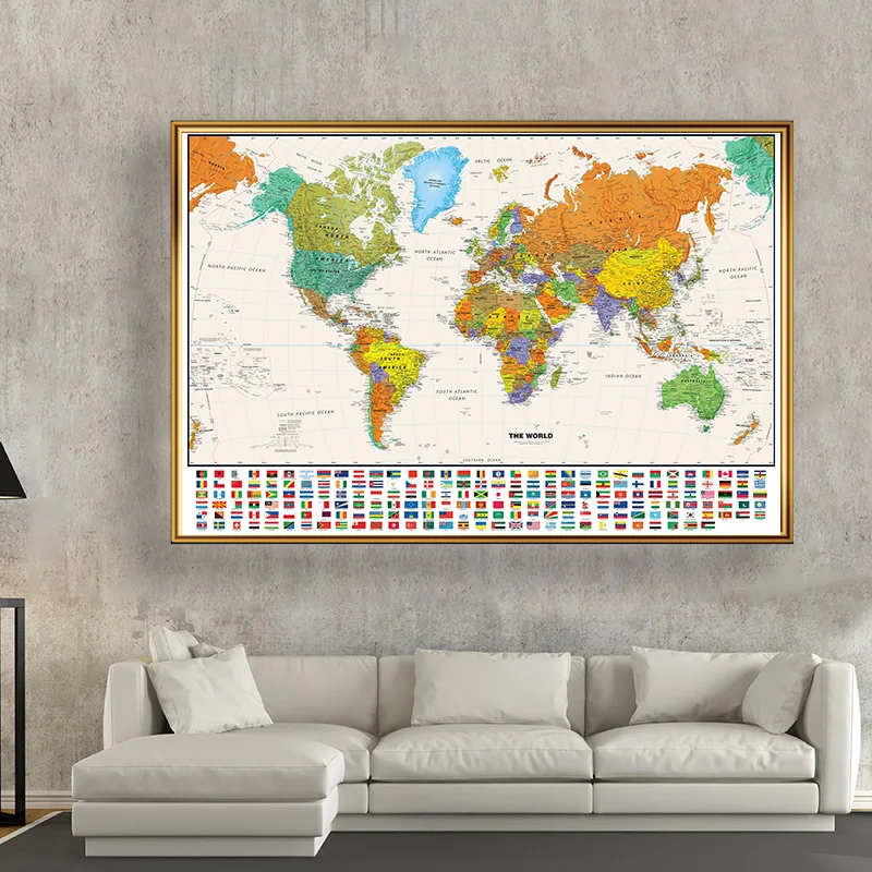 100*70cm World Map Classic Edi - Star Map Poster reseña y precio