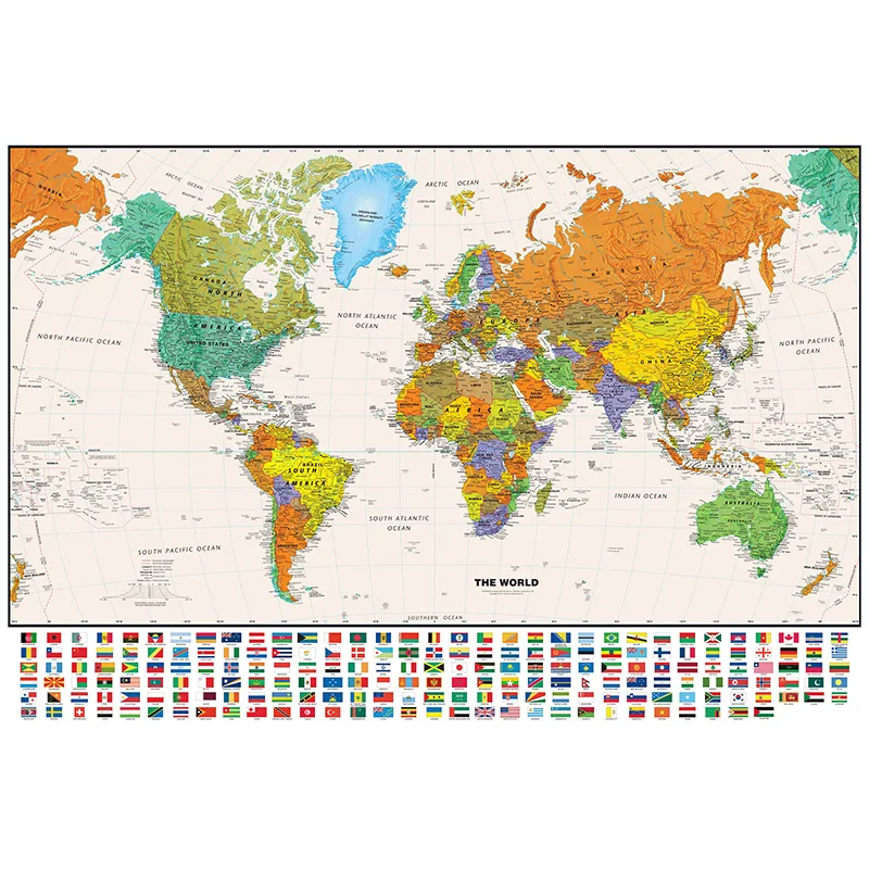 100*70cm World Map Classic Edi - Star Map Poster reseña y precio