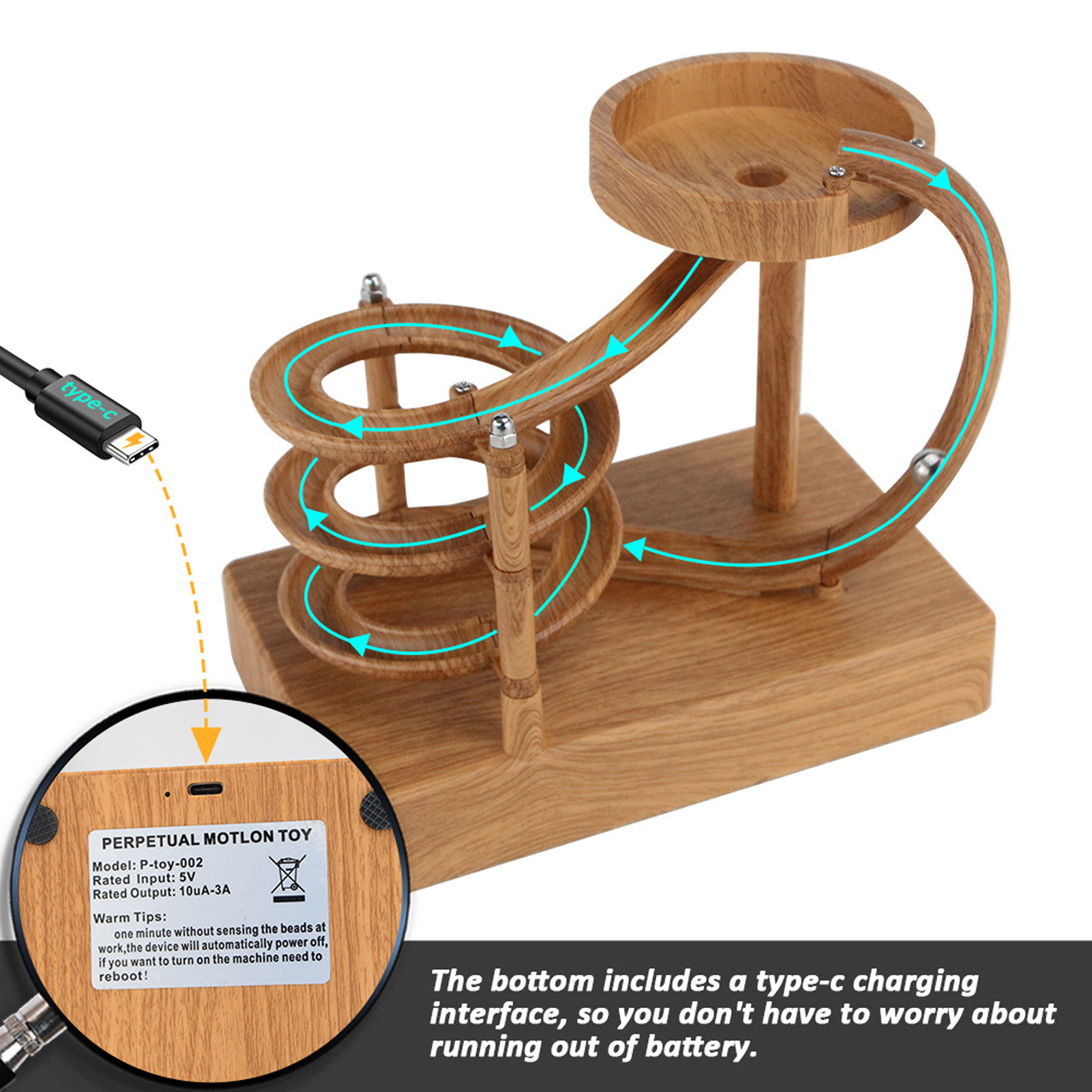 Rolling  Perpetual Motion Mach - Newton Cradle Large reseña y precio