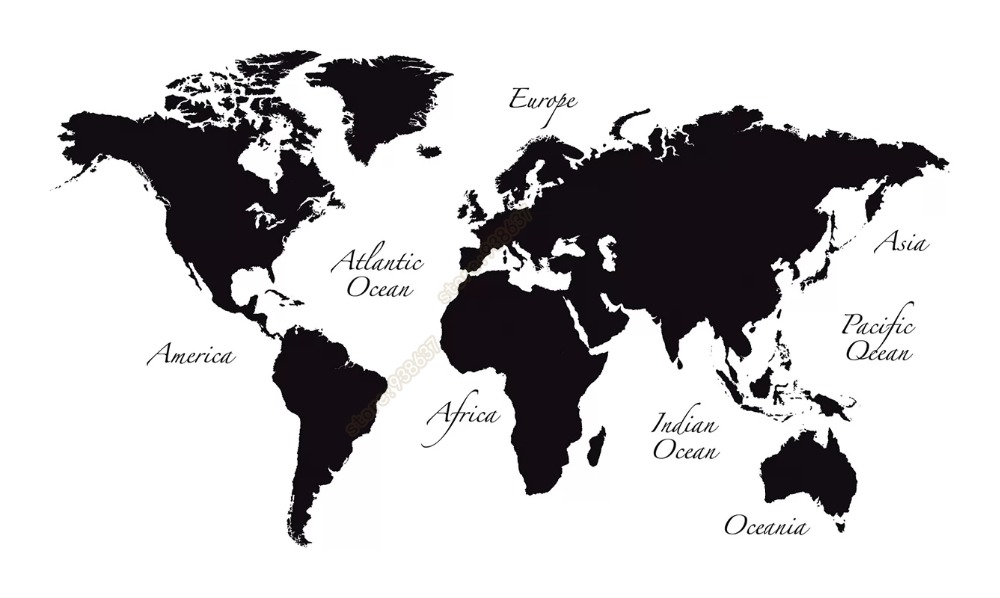 Large World Map Vinyl Wall Dec - Star Map Poster reseña y precio