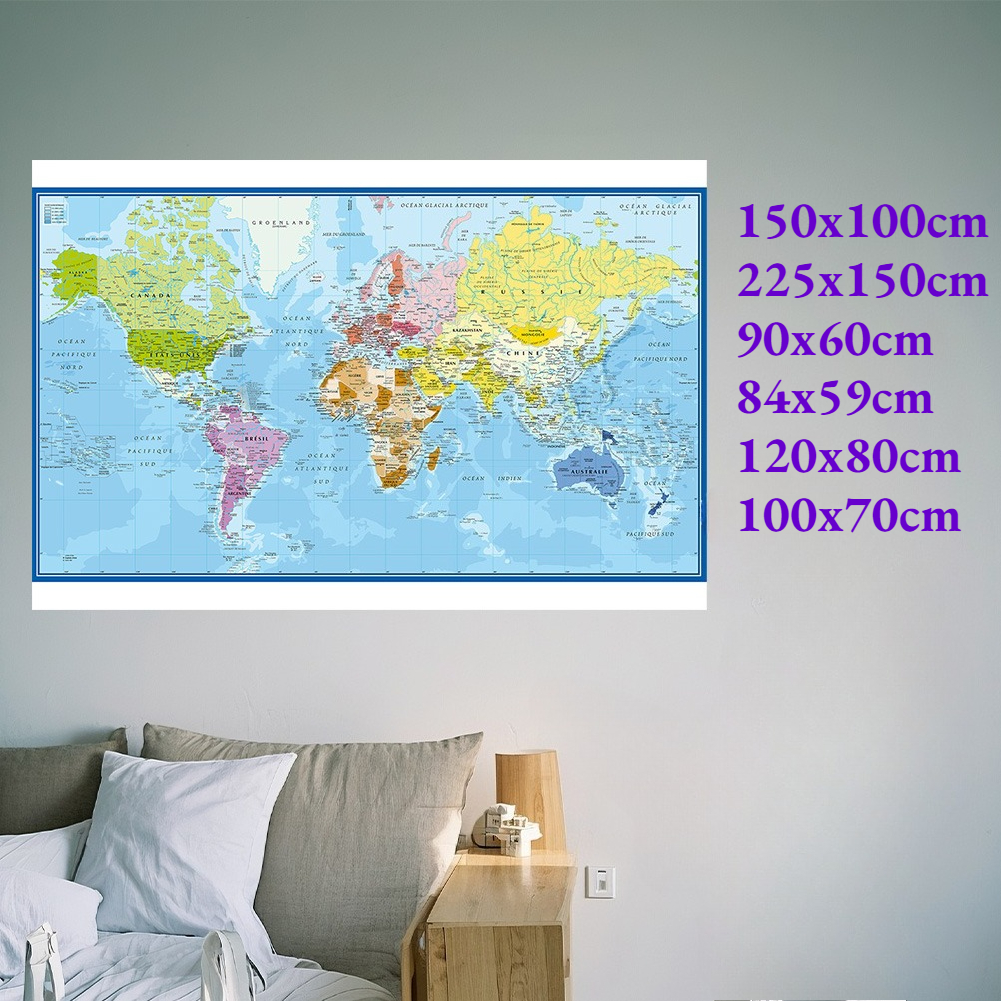 Carte Du Monde World Map Wall  - Star Map Poster reseña y precio
