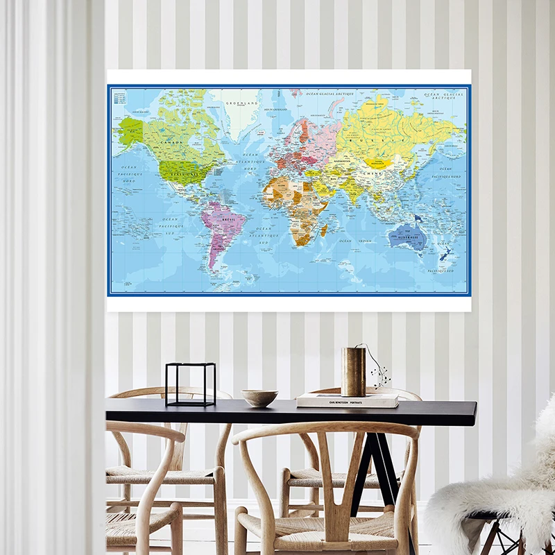 Carte Du Monde World Map Wall  - Star Map Poster reseña y precio